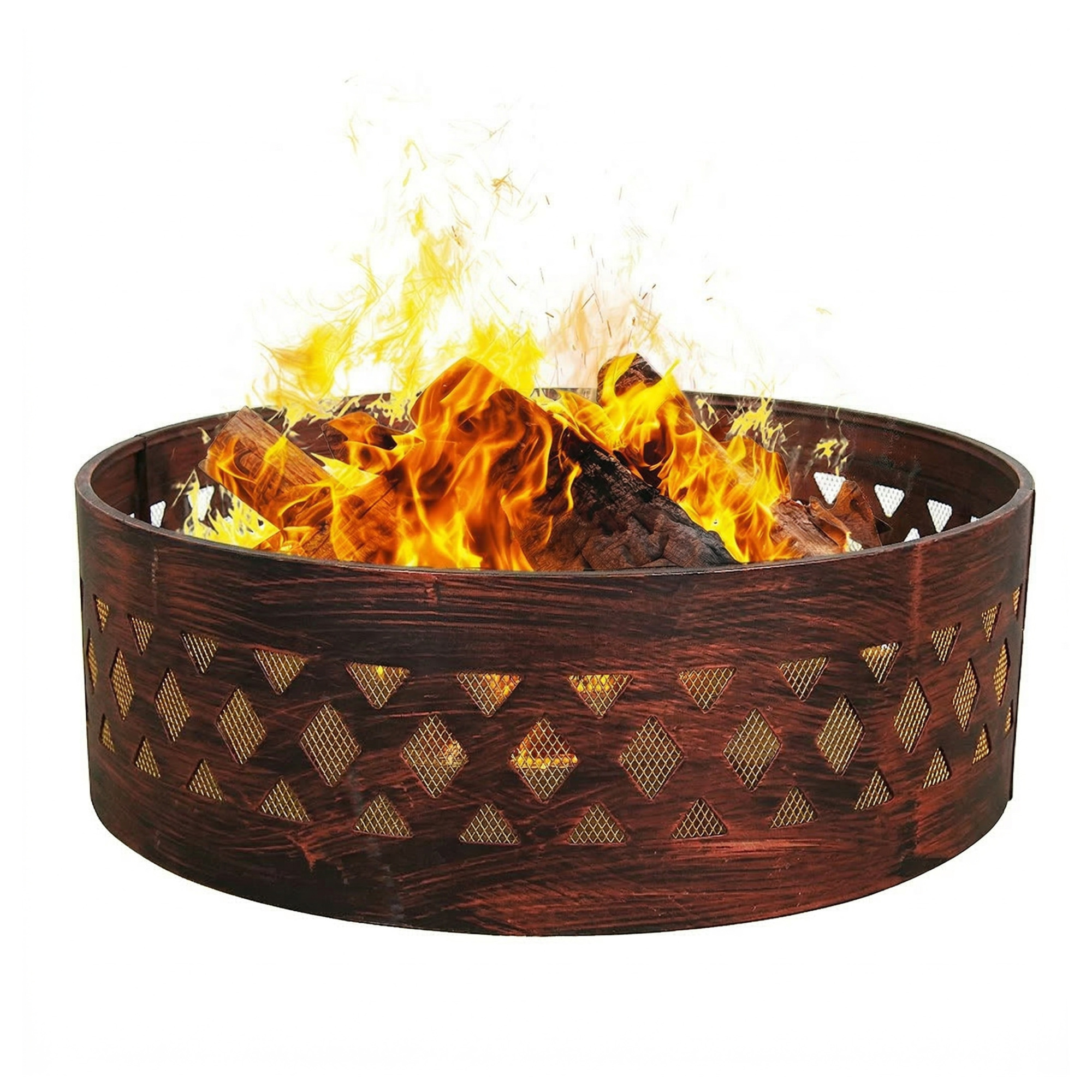 Sunnydaze Decor, Steel Crossweave Cut Out Campfire Ring - 36in., Diameter 36 in, Model# KF-CCR36
